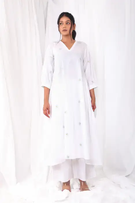 daisy white floral dress co-ord set
