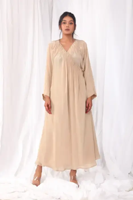ruching overlap dress