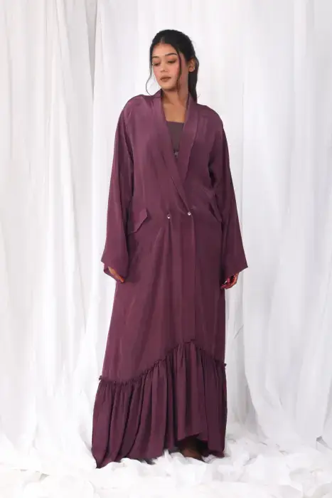 burgandy overlap kaftan